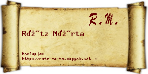 Rátz Márta névjegykártya