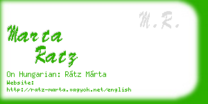 marta ratz business card